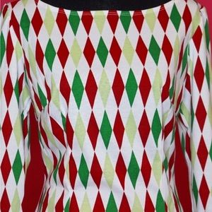 NWT Pinup Girl Holiday Harlequin Sabrina Top
